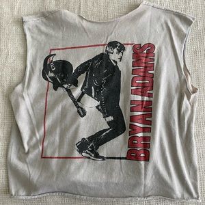 Vintage 80s Bryan Adams Cuts Like a Knife Concert Crop Top